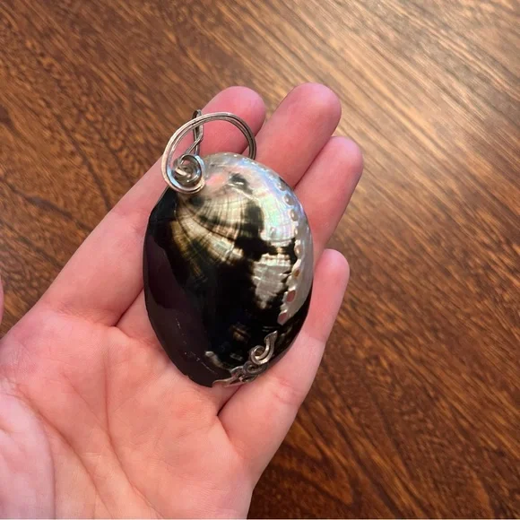 Artisan Handcrafted Abalone Wire-wrapped Pendant - Picture 2 of 5